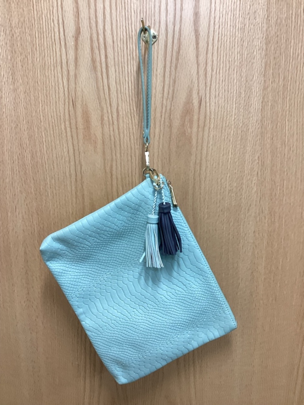 Textured Wristlet Clutch with Tassel